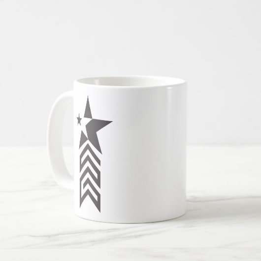 Bold Black Geometric Star Kaffeetasse (Vorderseite Links)