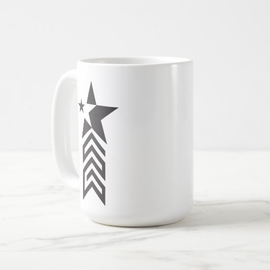 Bold Black Geometric Star Kaffeetasse (Vorderseite Links)