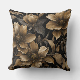 Bold Black Gold Floral Print Kissen