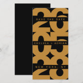 Bold Black Gold Typografy Wedding Save The Date (Vorne/Hinten)