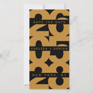 Bold Black Gold Typografy Wedding Save The Date