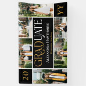 Bold Black Graduate Celebration Grad Photo Collage Banner (Vertikal)