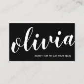 Bold Black Handwriting Script Calligraphy Business Visitenkarte (Vorderseite)