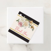 Bold Black, Ivory Floral Brautparty Danke Geschenkanhänger (Beispiel)