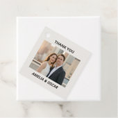 Bold Black Ivory Photo Modern Wedding Thank You Geschenkanhänger (Beispiel)