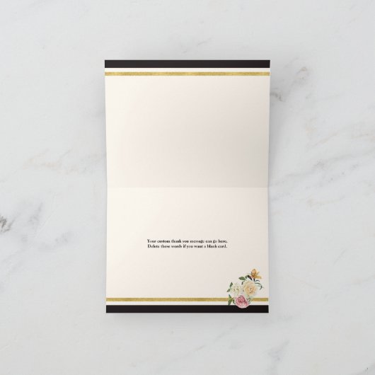 Bold Black, Ivory Stripes, Florals Danke 2 (Innenseite)