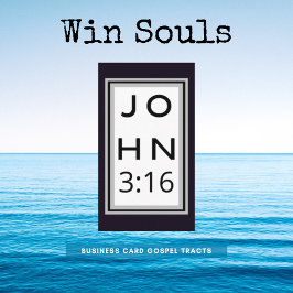 Bold Black John 3:16 Gospel Tract Business Card Visitenkarte