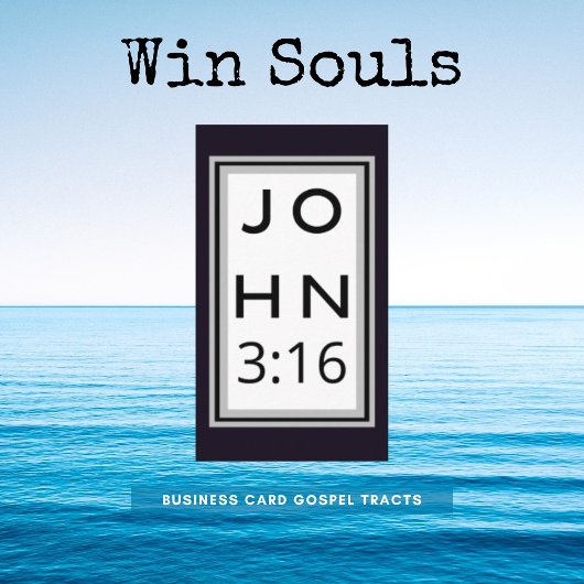Bold Black John 3:16 Gospel Tract Business Card Visitenkarte