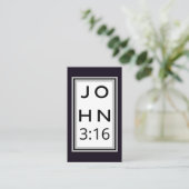 Bold Black John 3:16 Gospel Tract Business Card Visitenkarte (Stehend Vorderseite)