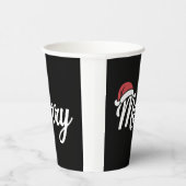 Bold Black Merry Christmas Santa Hat Pappbecher (Rechts)