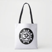 Bold Black Om Circle Symbol Boho Tasche (Vorderseite)