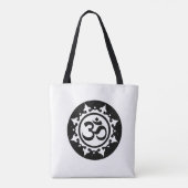 Bold Black Om Circle Symbol Boho Tasche (Rückseite)