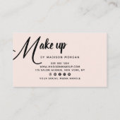 Bold Black Script Blush Pink Photo Makeup Business Visitenkarte (Rückseite)