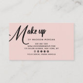Bold Black Script Blush Pink Photo Makeup Business Visitenkarte (Rückseite)