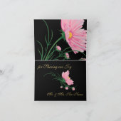 Bold Black Stripes Pink Daisis Vielen Dank Dankeskarte (Innenseite)