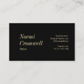 Bold Black Stylish Monogram Luxury Visitenkarte (Rückseite)