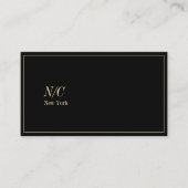 Bold Black Stylish Monogram Luxury Visitenkarte (Vorderseite)