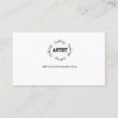 Bold Black Typography Makeup Artist Visitenkarte (Rückseite)