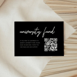 Bold Black University Fund QR Code Graduation Begleitkarte