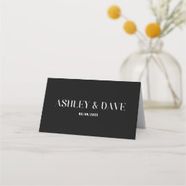 Bold Black Wedding Place Card Platzkarte
