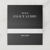 Bold Black Wedding Platzkarte (Außenseite Aufgefaltet)