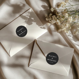 Bold  Black Wedding Runder Aufkleber