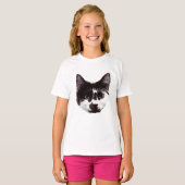Bold Black & White Cat Face | Graphic T-Shirt (Vorne ganz)
