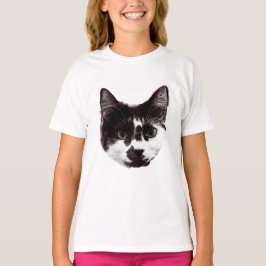 Bold Black & White Cat Face | Graphic T-Shirt
