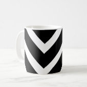 Bold Black White Chevron Geometric Pattern Kaffeetasse (Vorderseite Links)
