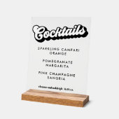 Bold Black White Groovy Wedding Cocktails Clear Acrylschild (Winkel)