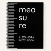 Bold Black White Measure Artist Sketchbook Notizblock (Vorderseite)