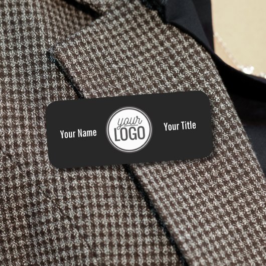 Bold Black & White Name & Logo Professional Namensschild