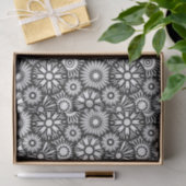 Bold Black White Retro 70s Graphic Daisy Pattern Seidenpapier (Geschenk)