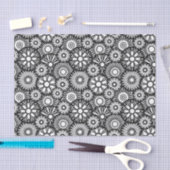 Bold Black White Retro 70s Graphic Daisy Pattern Seidenpapier (Handwerk)