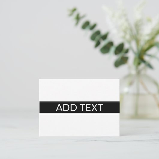 Bold Black & White Stripe Editable Text Begleitkarte (Stehend Vorderseite)
