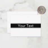 Bold Black & White Stripe Editable Text Mitteilungskarte (Vorderseite/Rückseite Beispiel)