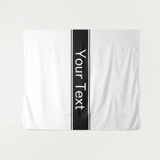 Bold Black & White Stripe Editable Text Wandteppich (Vorderseite (Horizontal))