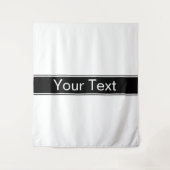 Bold Black & White Stripe Editable Text Wandteppich (Vorderseite)