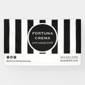 Bold Black & White Striped Business Display Event  Banner (Horizontal)