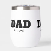 Bold Black & White Text Est Year Dad (Vorderseite)