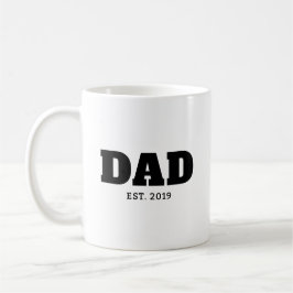 Bold Black & White Text Est Year Dad Kaffeetasse