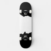 Bold Black with Classic White Unique Stylish Skateboard (Vorderseite)
