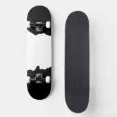 Bold Black with Classic White Unique Stylish Skateboard (Vorderseite)
