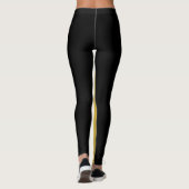 Bold Black with Metallic Gold Unique Stylish Leggings (Rückseite)