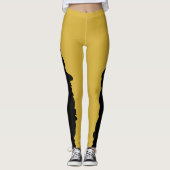 Bold Black with Metallic Gold Unique Stylish Leggings (Vorderseite)