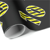 Bold, Black & Yellow Stripes 10 Event # (Geburtsta Geschenkpapier (Rolleneckpunkt)