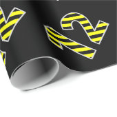 Bold, Black & Yellow Stripes 12 Event # (Geburtsta Geschenkpapier (Rolleneckpunkt)