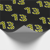Bold, Black & Yellow Stripes 13 Event # (Geburtsta Geschenkpapier (Ecke)