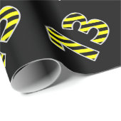 Bold, Black & Yellow Stripes 13 Event # (Geburtsta Geschenkpapier (Rolleneckpunkt)