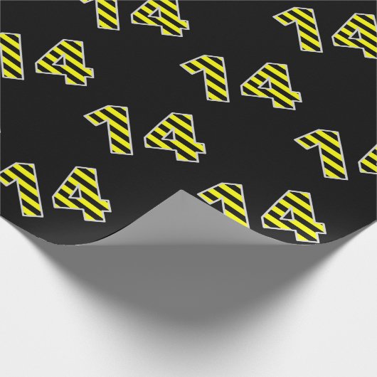Bold, Black & Yellow Stripes 14 Event # (Geburtsta Geschenkpapier (Ecke)